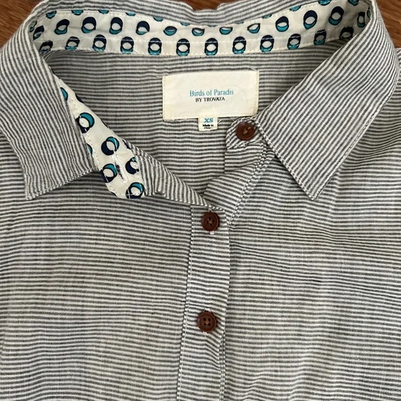 Anthropologie - Birds of Paradis by Trovata- Striped Shirt- Size XS - Picture 4 of 4